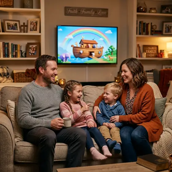 Famille chrétienne réunie